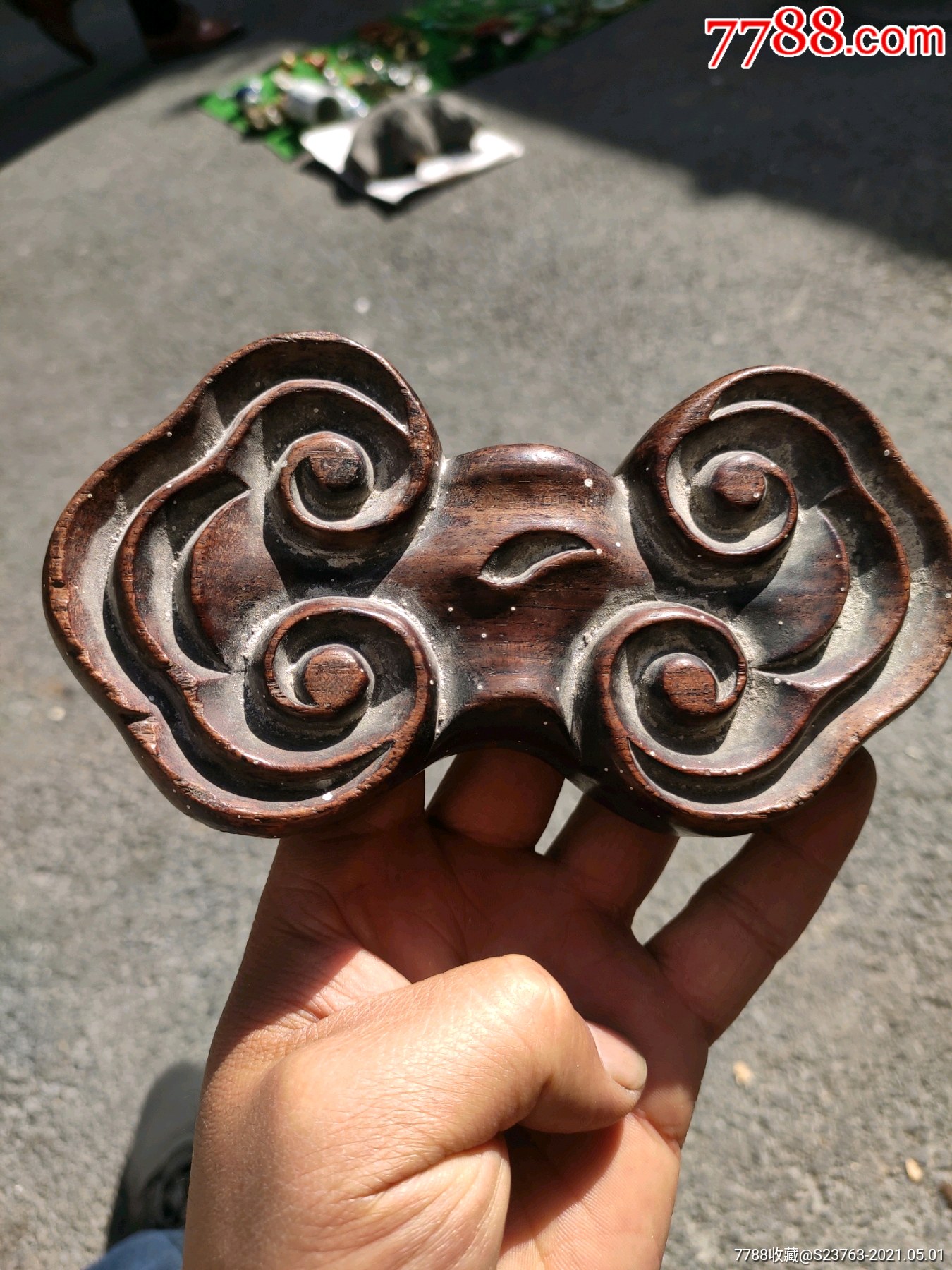 老红木如意型挂件-价格:860元-se79913580-木雕挂件-零售-7788收藏