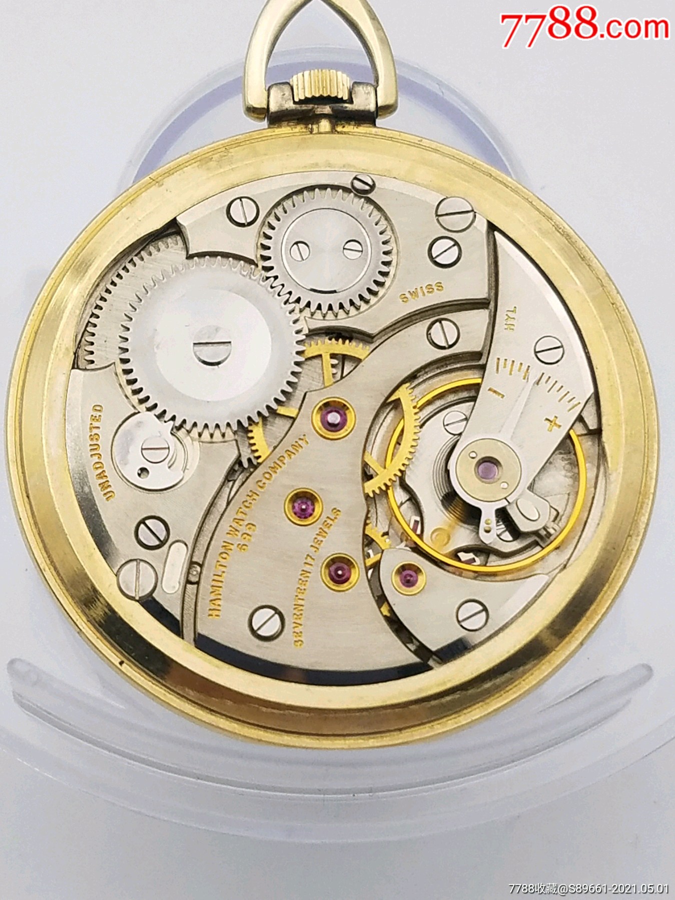 瑞士汉密尔顿开面包金古董怀表