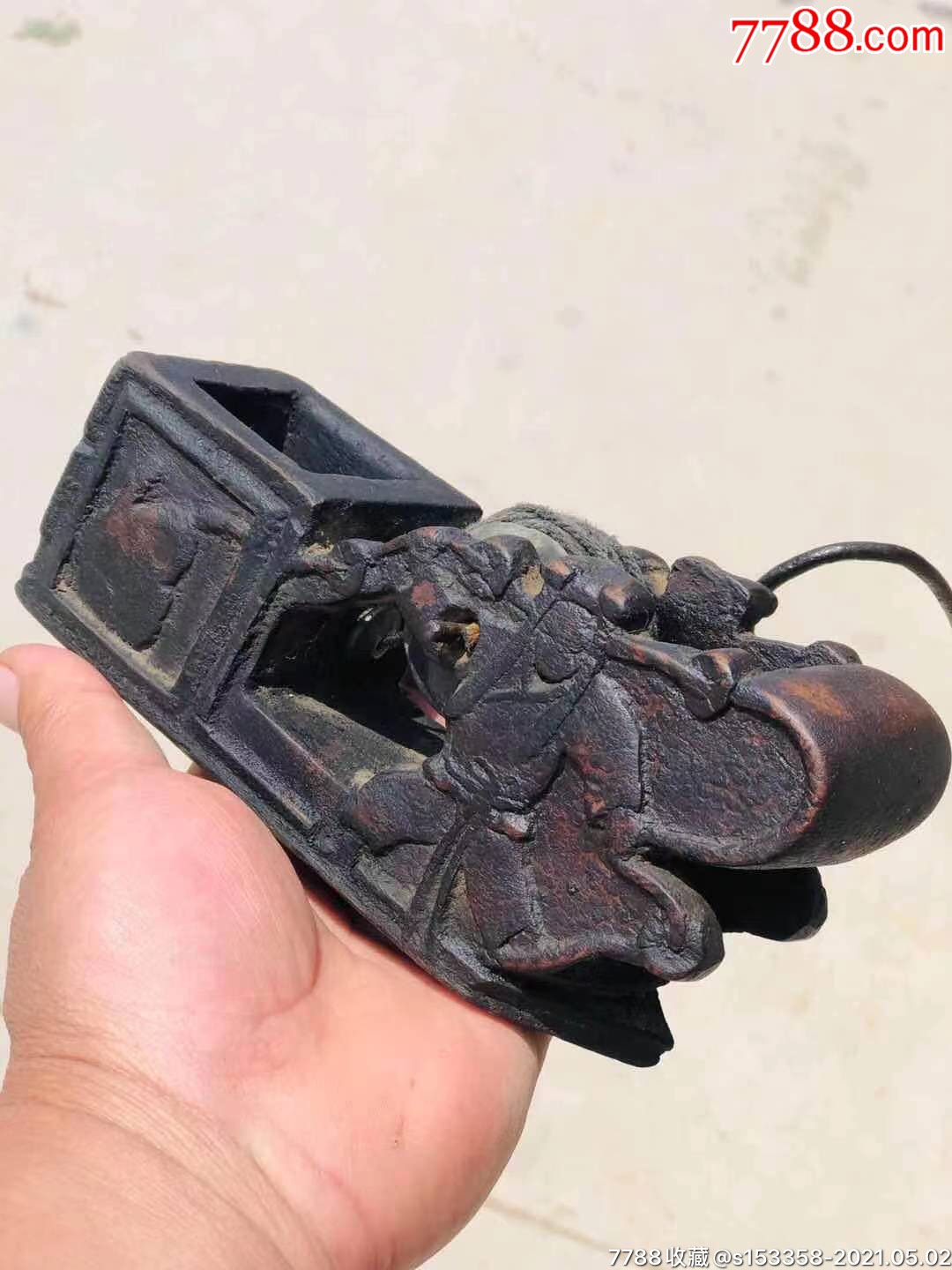 清代楠木人物墨斗