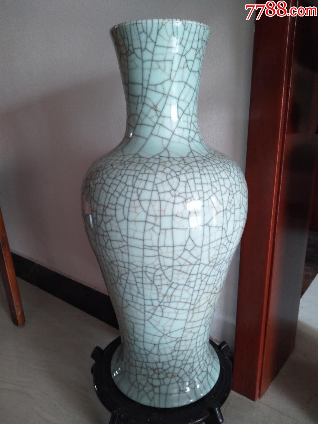 明代哥窑天青釉观音大瓶