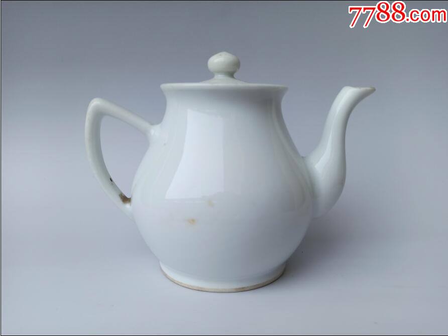 民国白釉茶壶