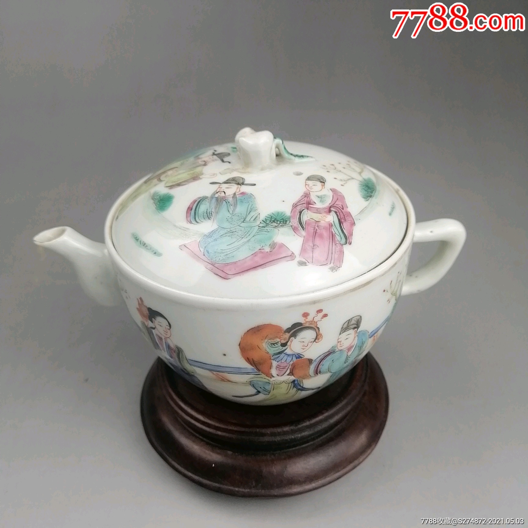 清同治粉彩人物瓷茶壶_价格3800元_第1张_7788商城__七七八八商品交易