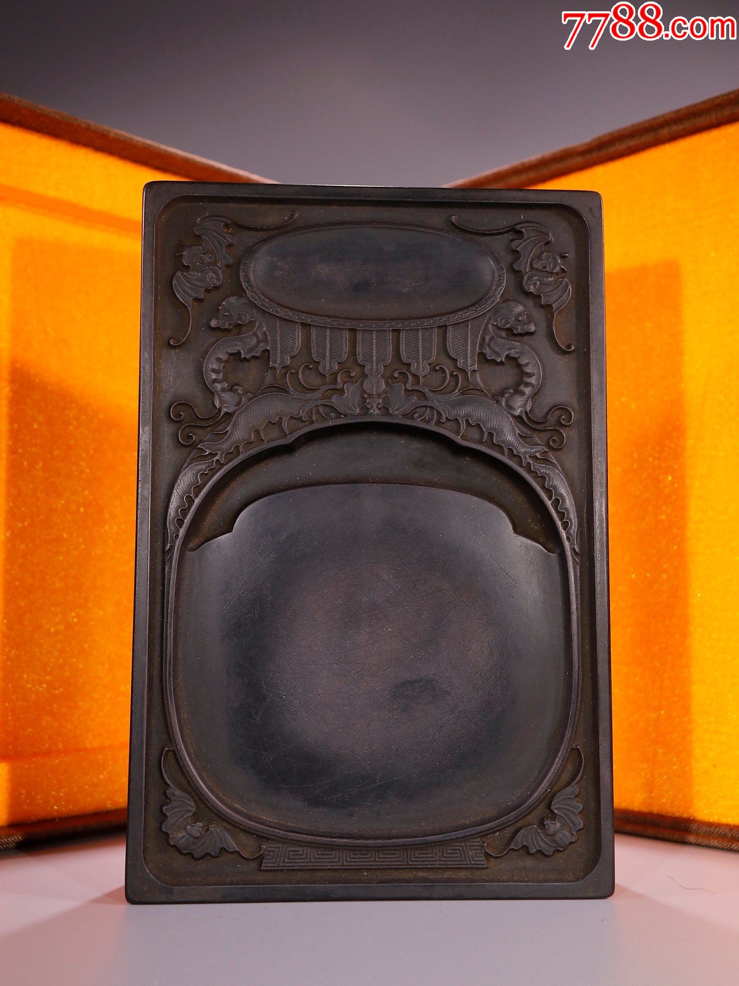 老坑端石兽耳瓶型文房砚台