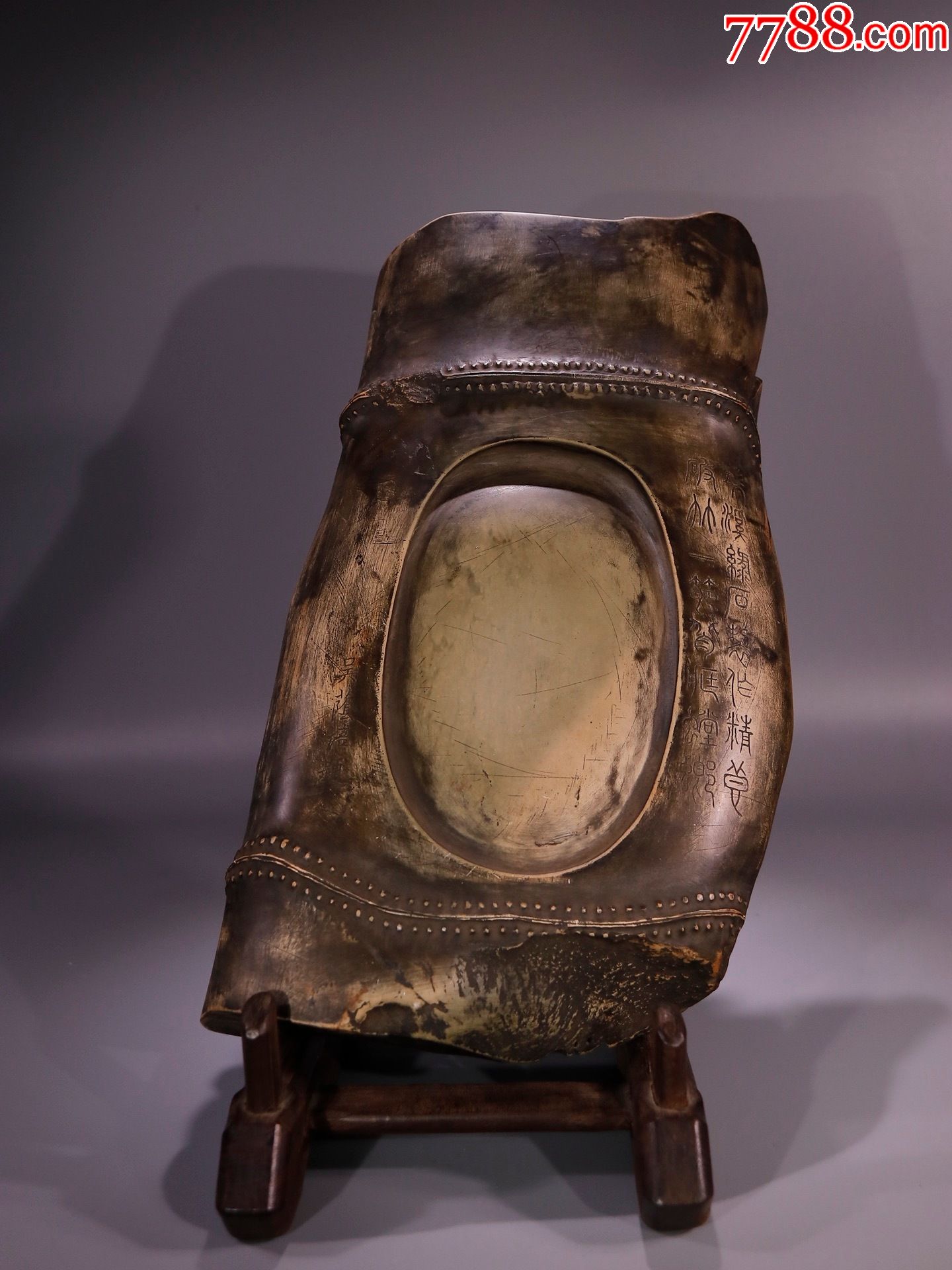 松花石竹节形文房砚台