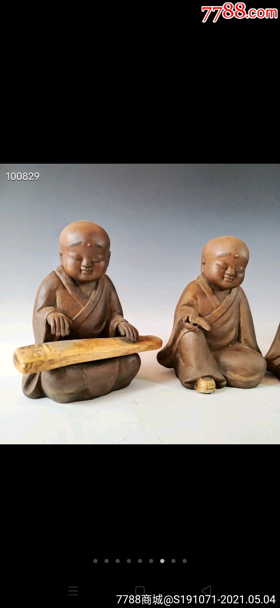 【私人藏品周裕恩制】手制精品"紫砂四个小和尚琴棋书画摆件