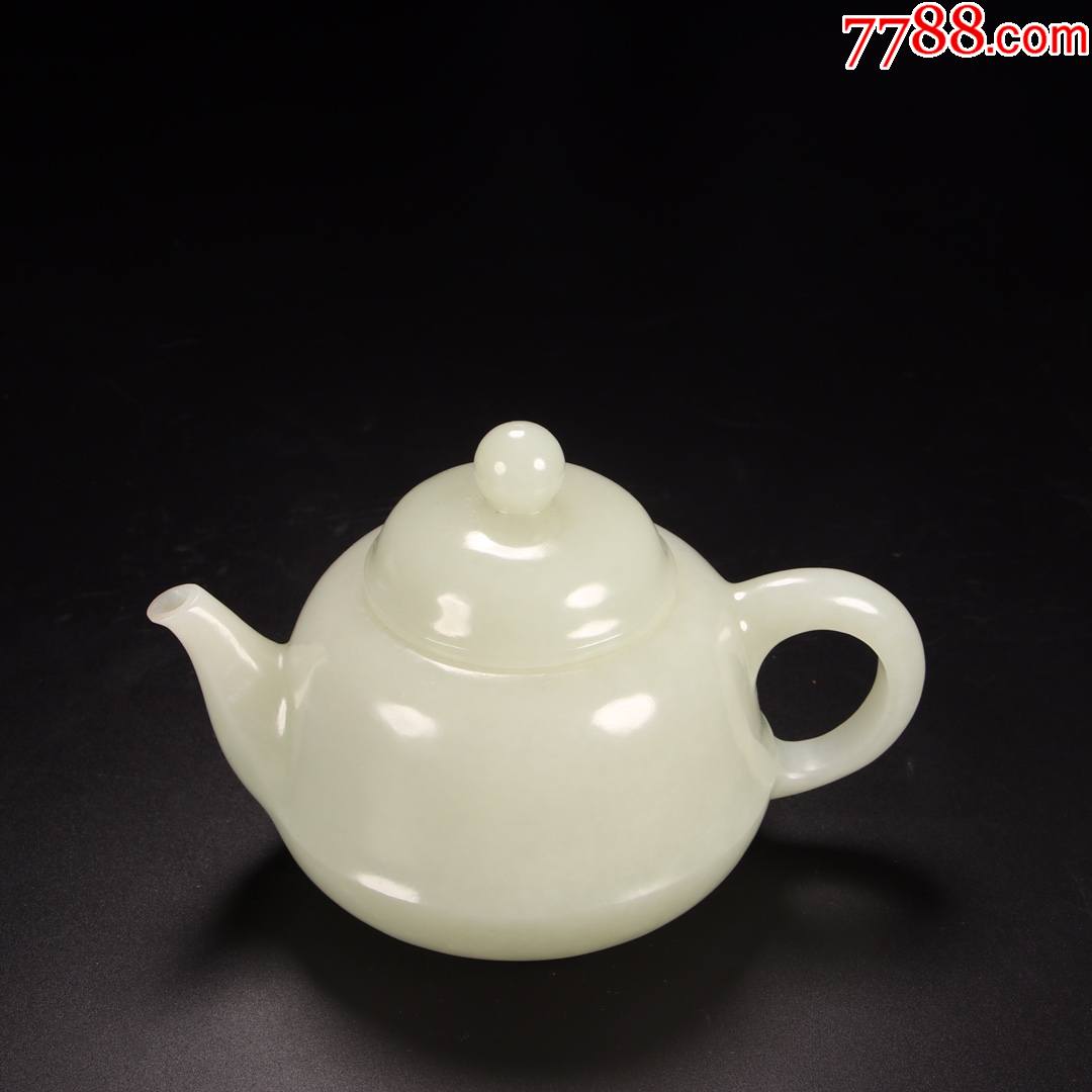 清乾隆和田白玉茶壶