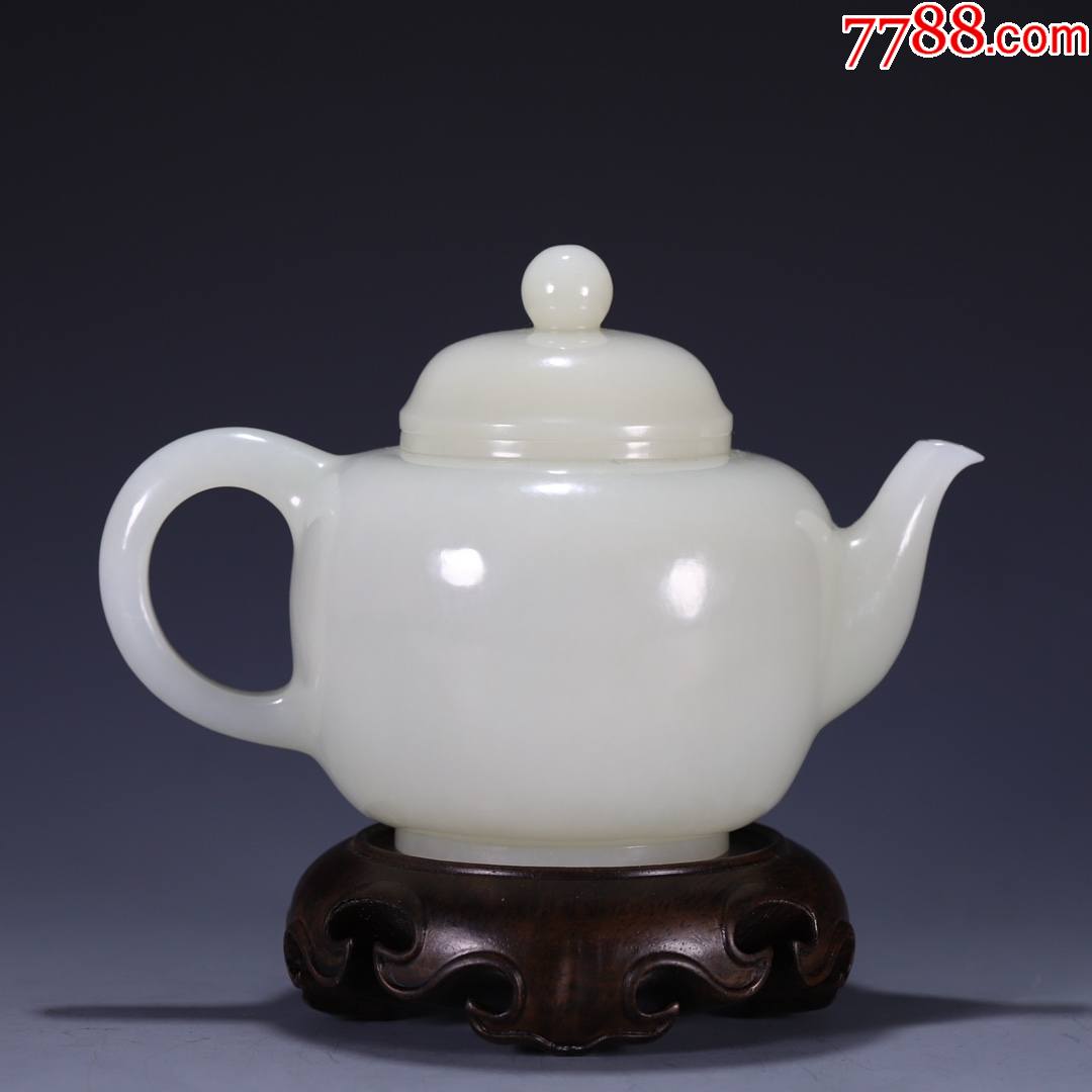 和田玉壶精致白玉壶