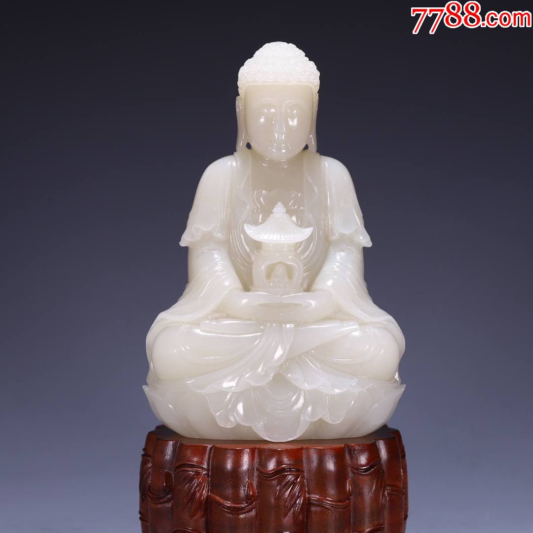 和田玉如来佛雕像