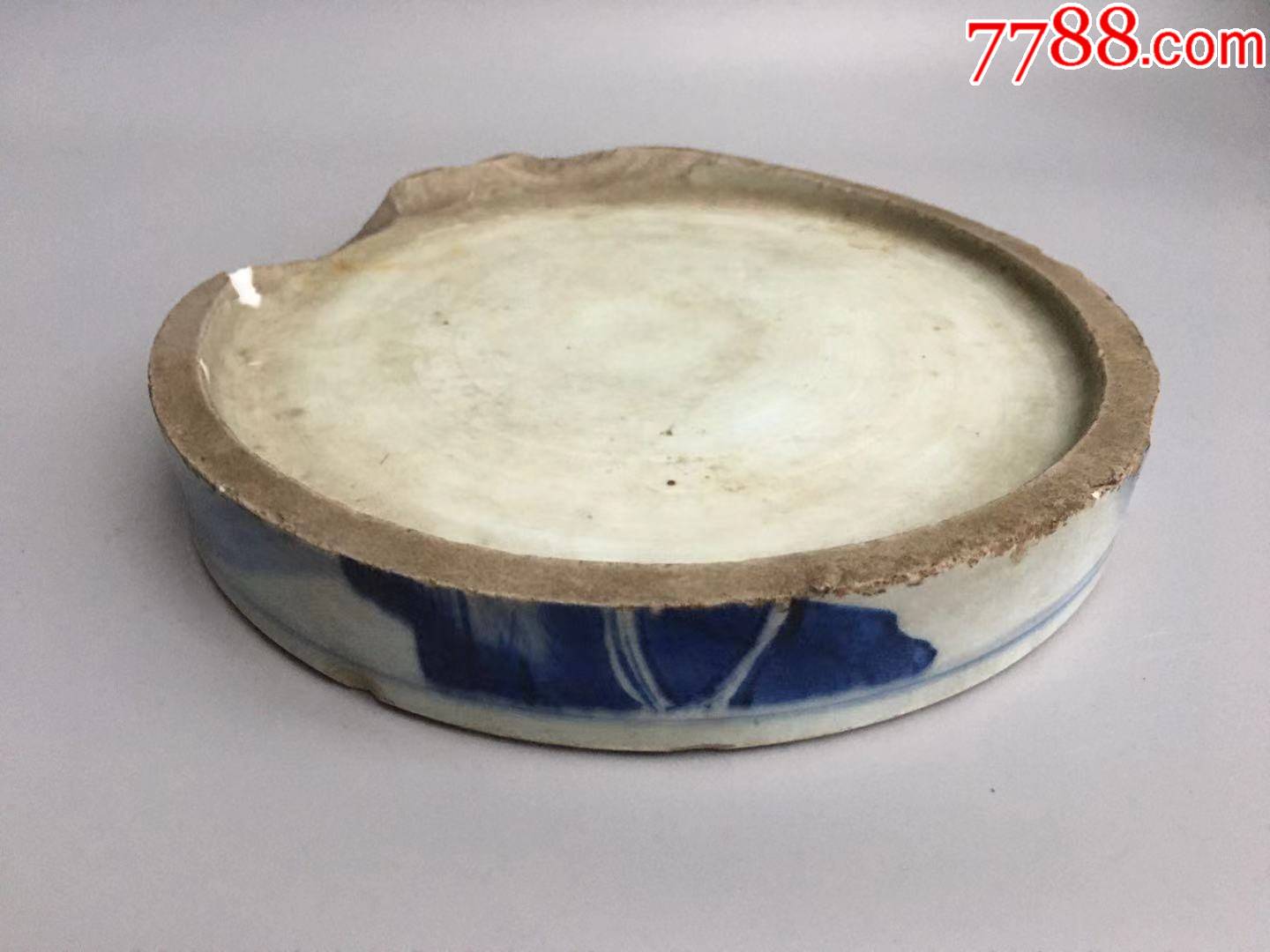 康熙青花笔筒玉壁底