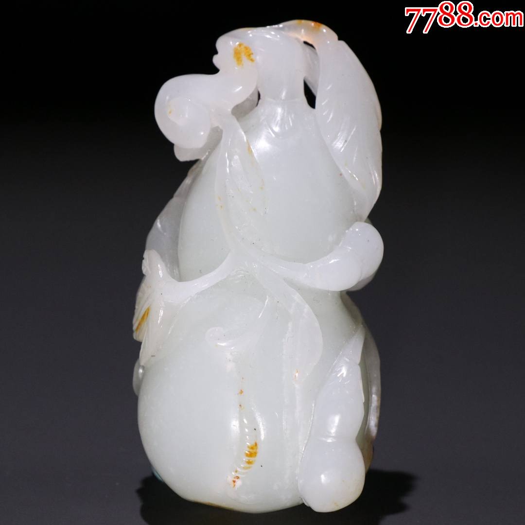 和田白玉多子多福雕件