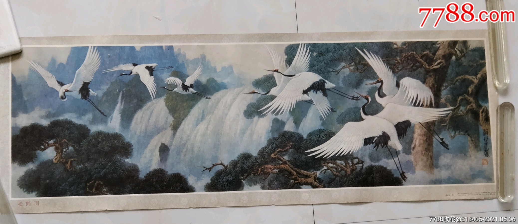 国画横幅年画仙鹤图