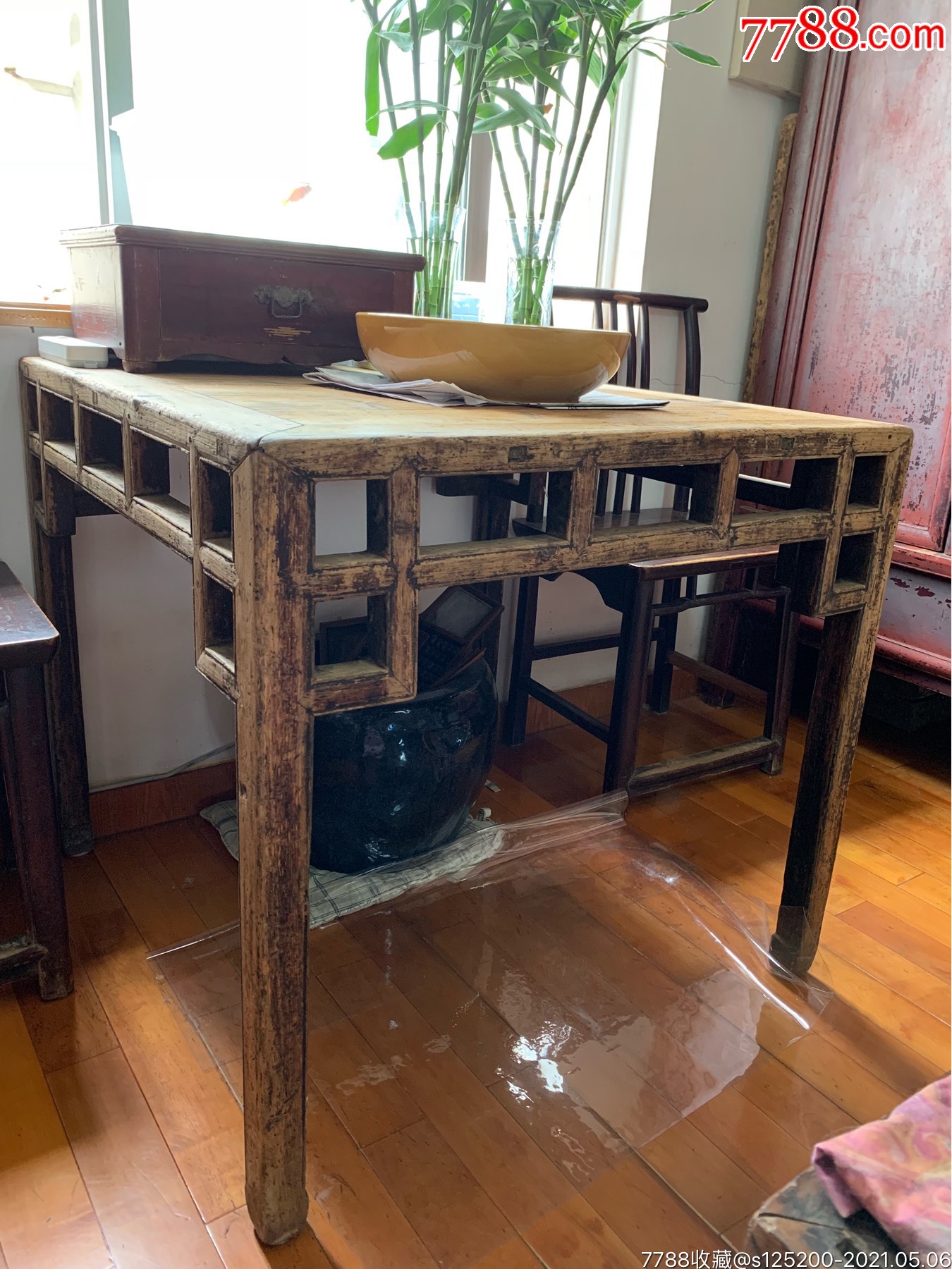 古董古玩收藏杂项明代明式方桌桌子家具木器