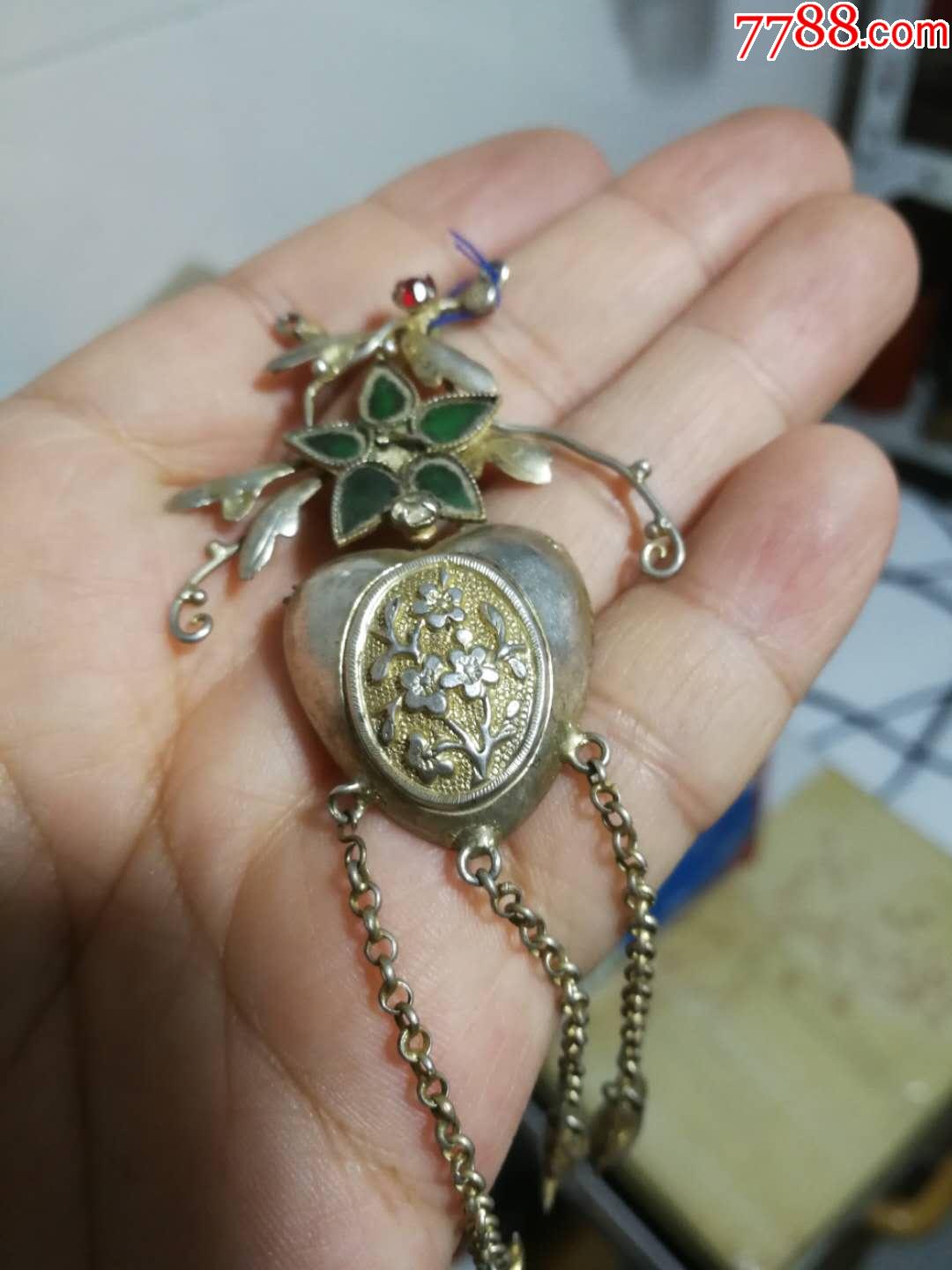 民国老银心形梅花胸针_价格450元【宝福堂】_第1张_7788收藏__收藏