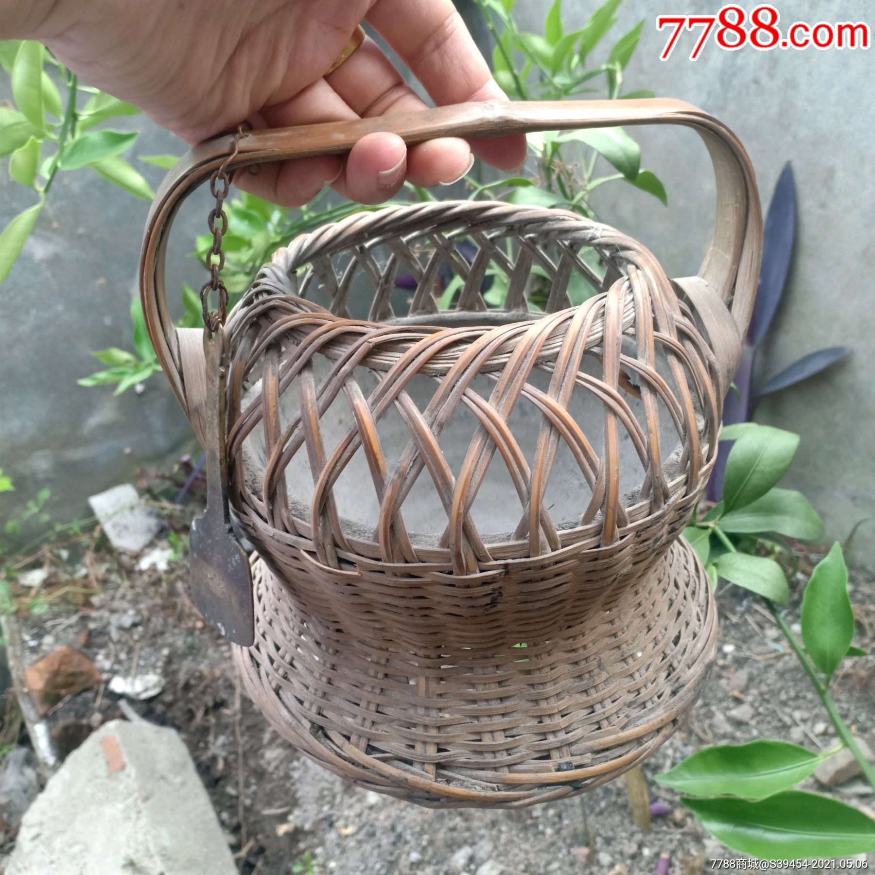 浙南特色以前人用手工制成火碳竹笼一套