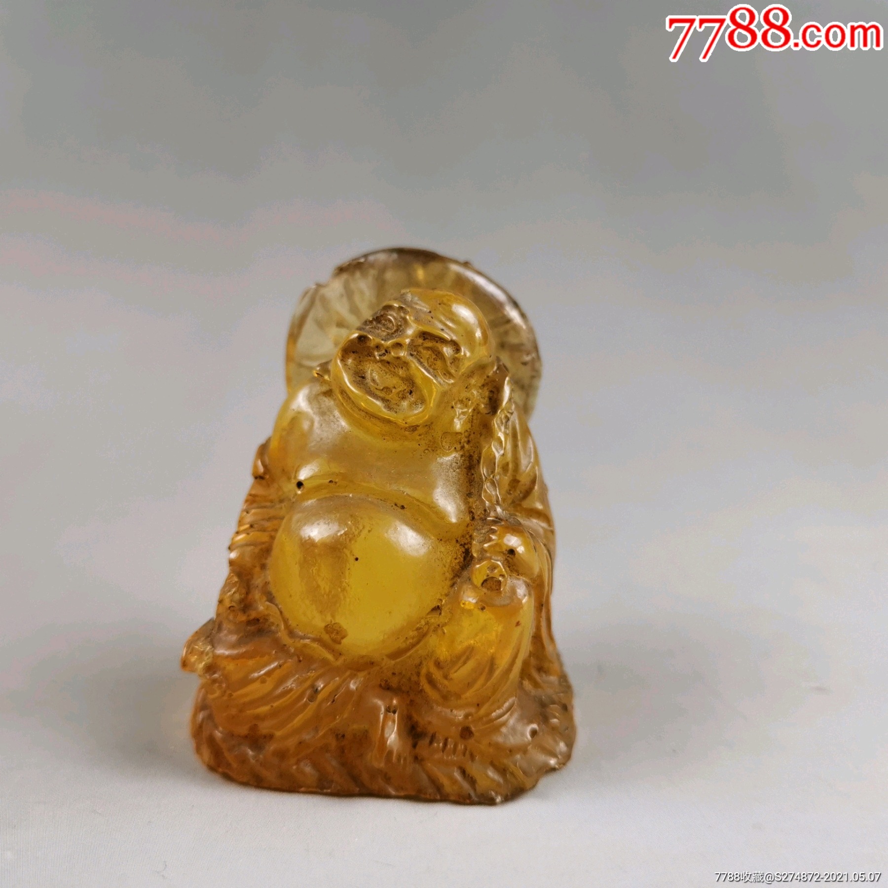 清代蜜蜡弥勒佛像