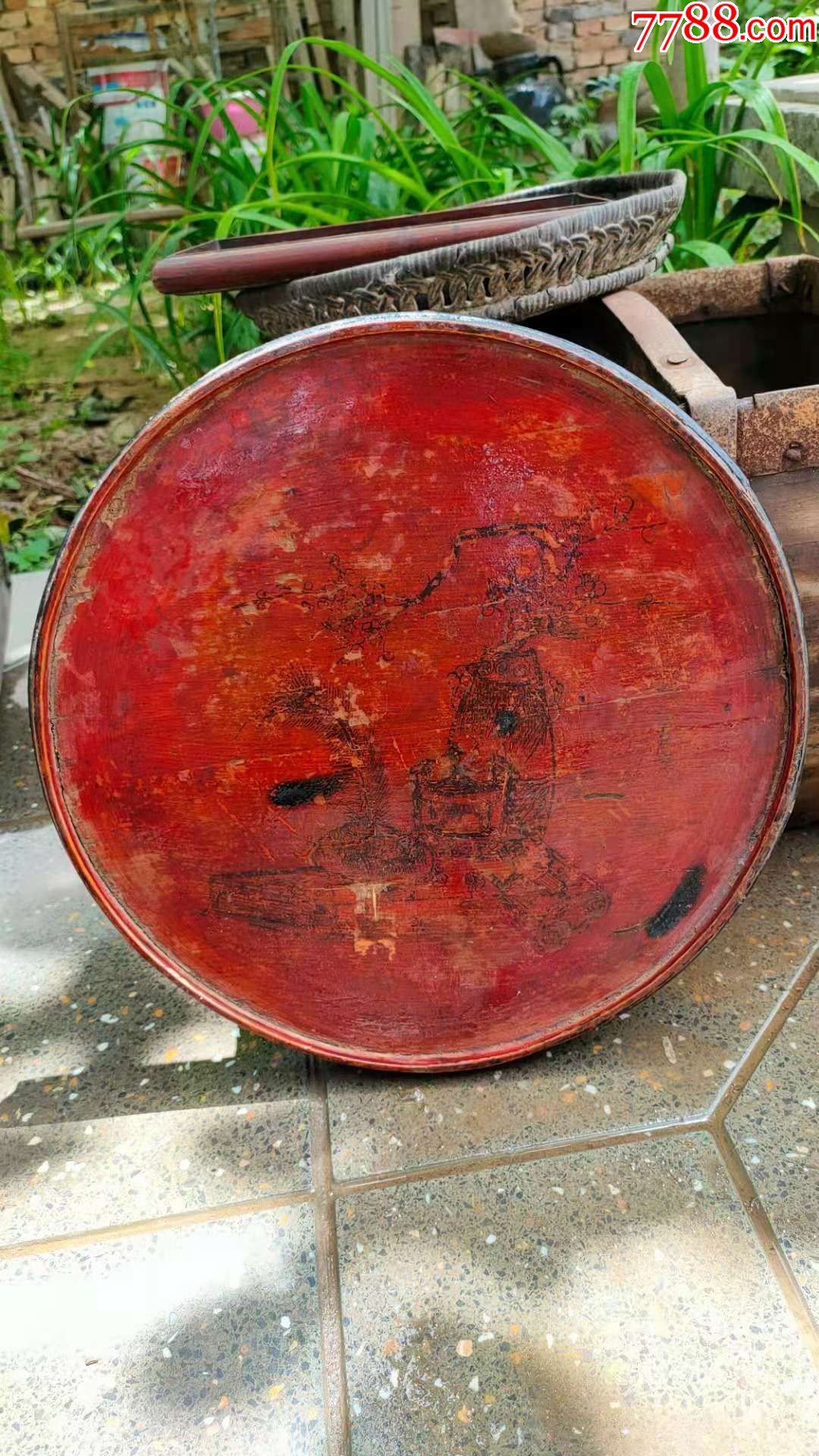 明清双面工老赏盘_木盘/木盛具_图片交流_收藏价格_7788老电话