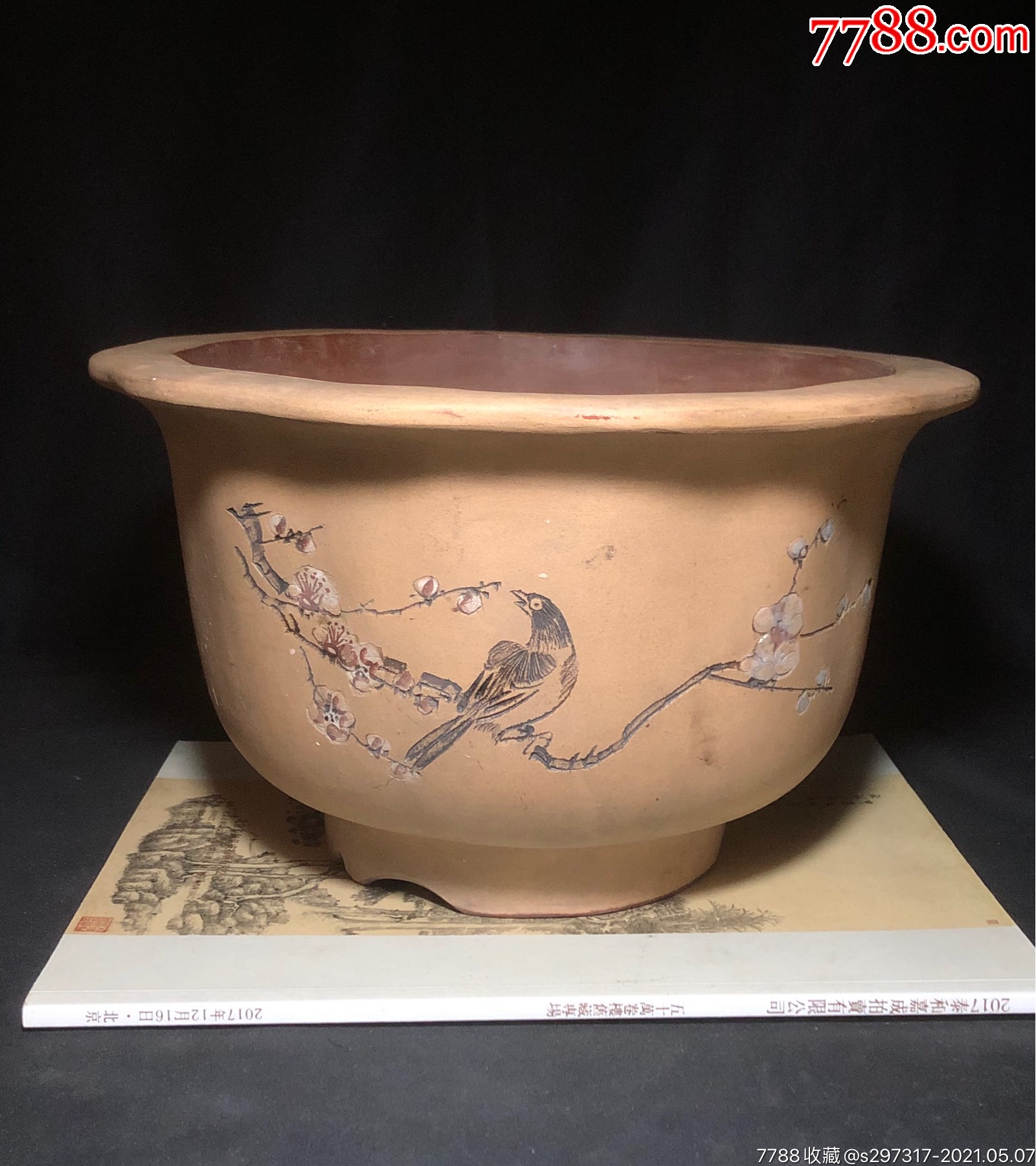 1984年定制,老紫砂花盆,品好.