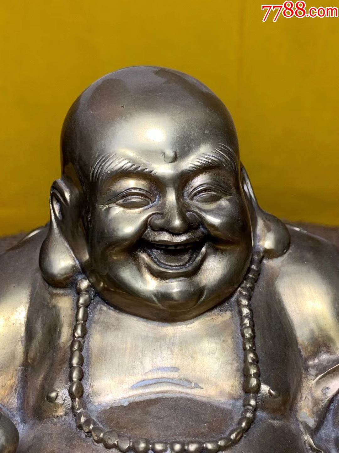 黄铜鎏金和气生财大肚弥勒佛重43斤