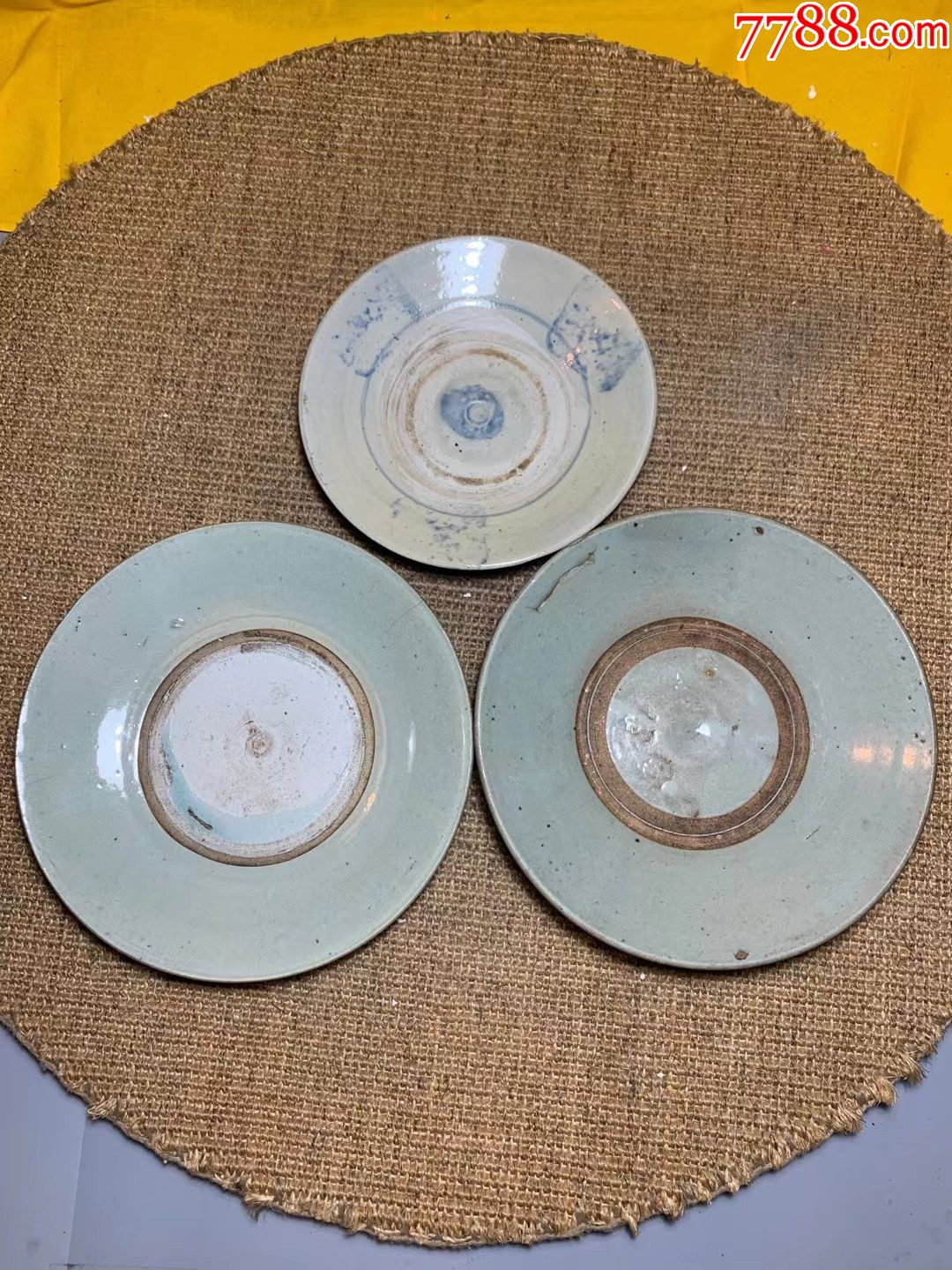 三个开门清代老盘子特价
