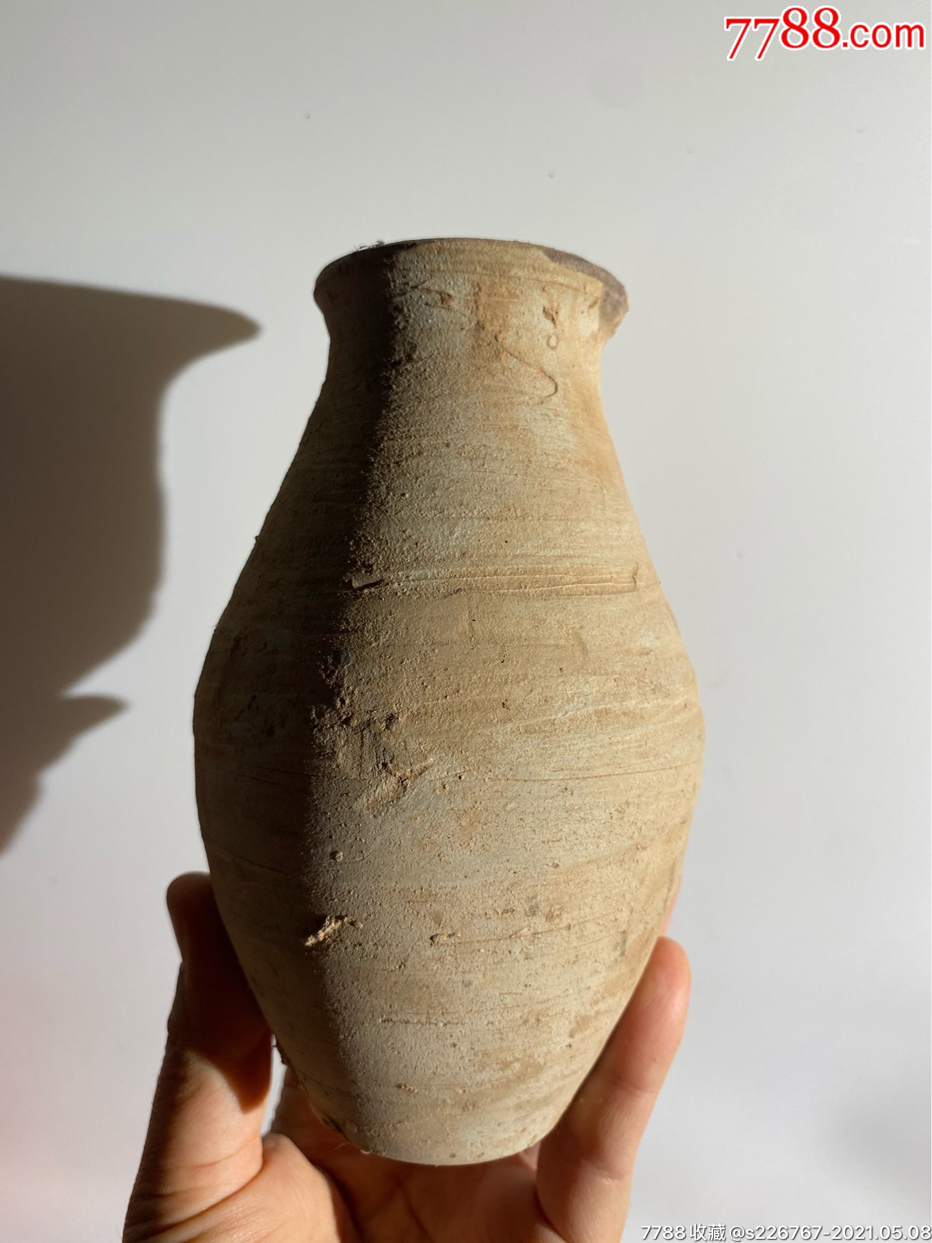 古玩陶器宋代酱釉小陶瓶