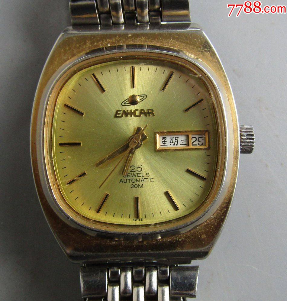 瑞士英纳格自动机械男古董表