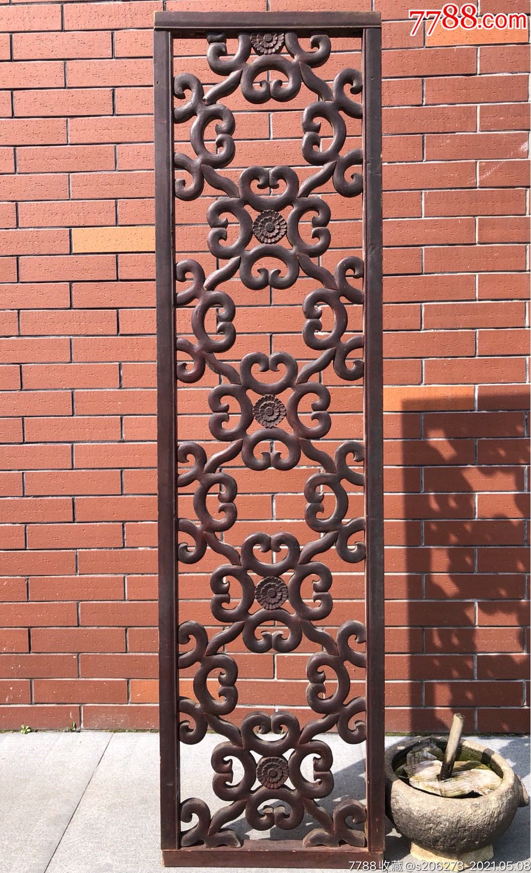 【民国】精品老木雕海棠花隔扇挂屏花窗