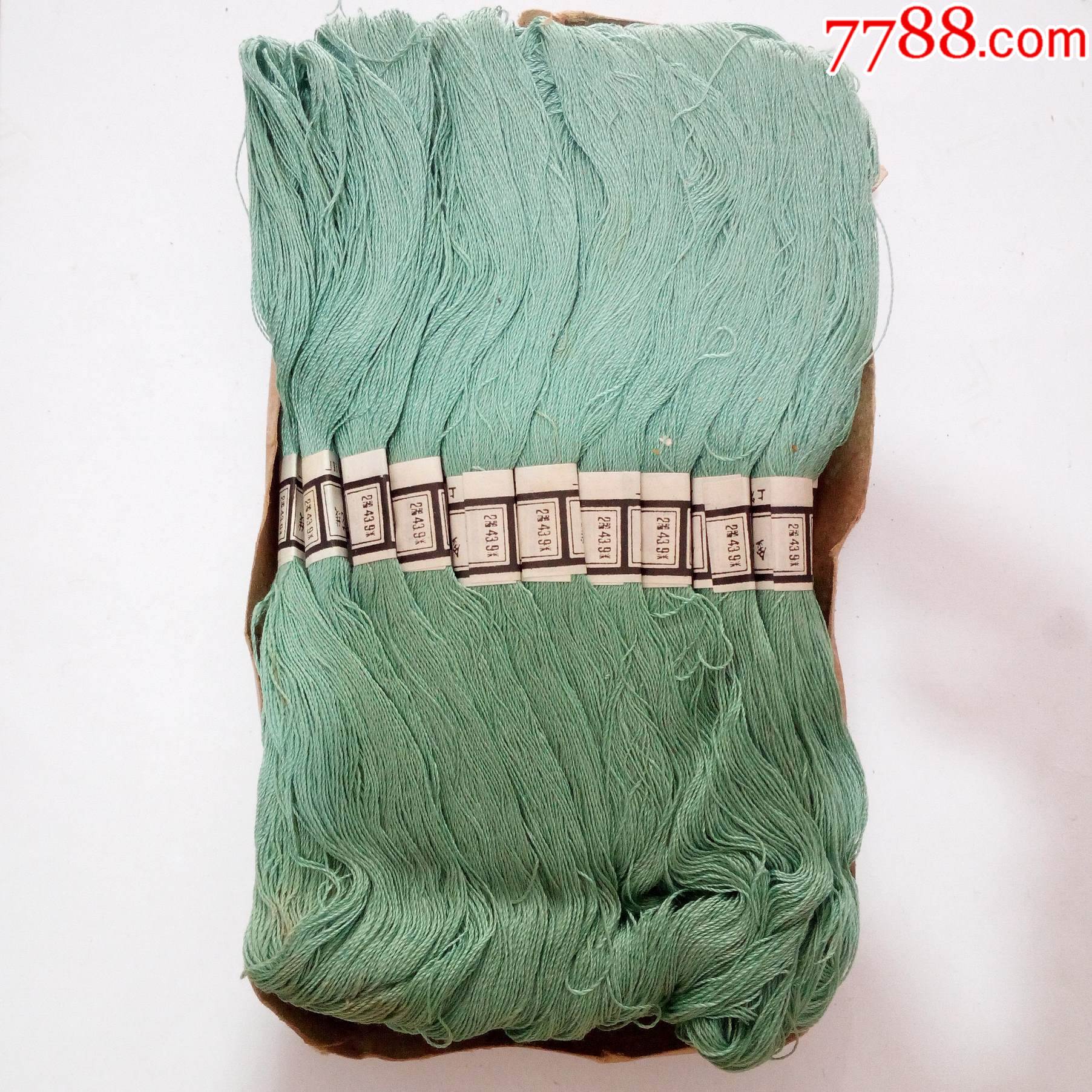 50年代抗美援朝时期上海第三制线厂出品特制金星牌绣花线绿色一盒20支