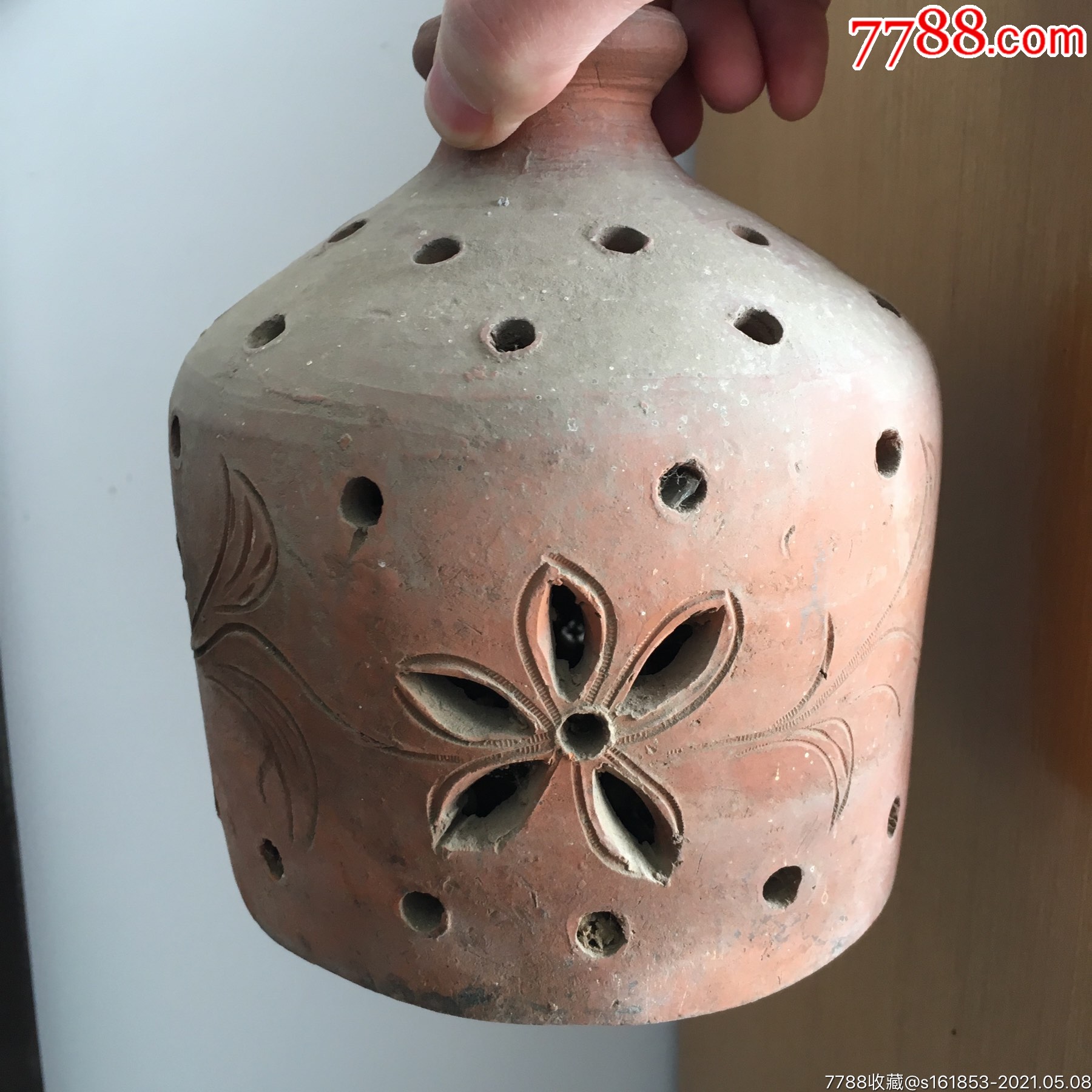 镂空陶罐刻花陶罐花瓶镂空刻花陶罐