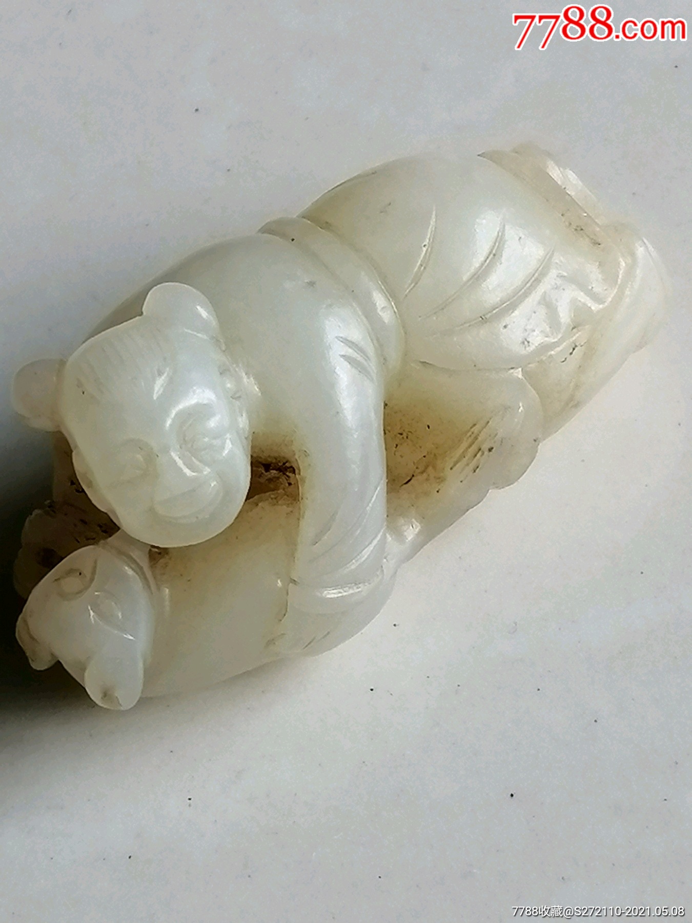 老和田玉童子献瑞