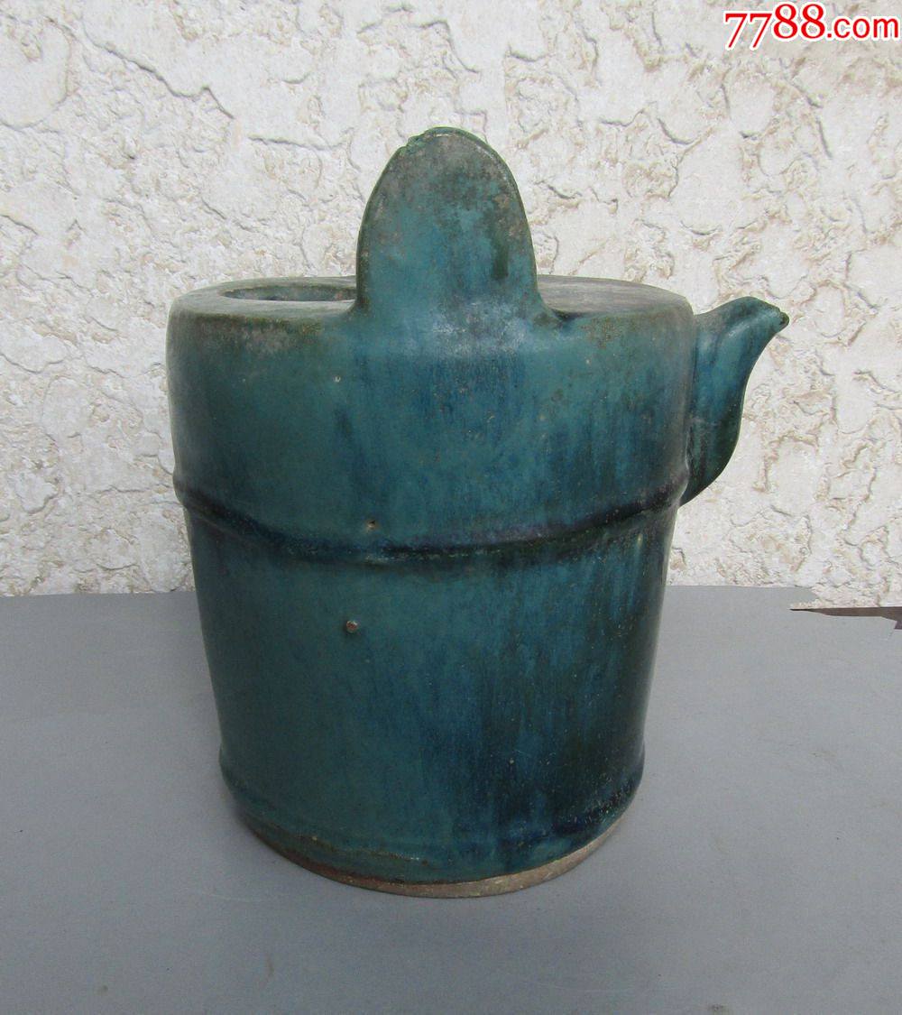 民国石湾窑大茶壶_绿釉瓷_第1张_7788钱币网