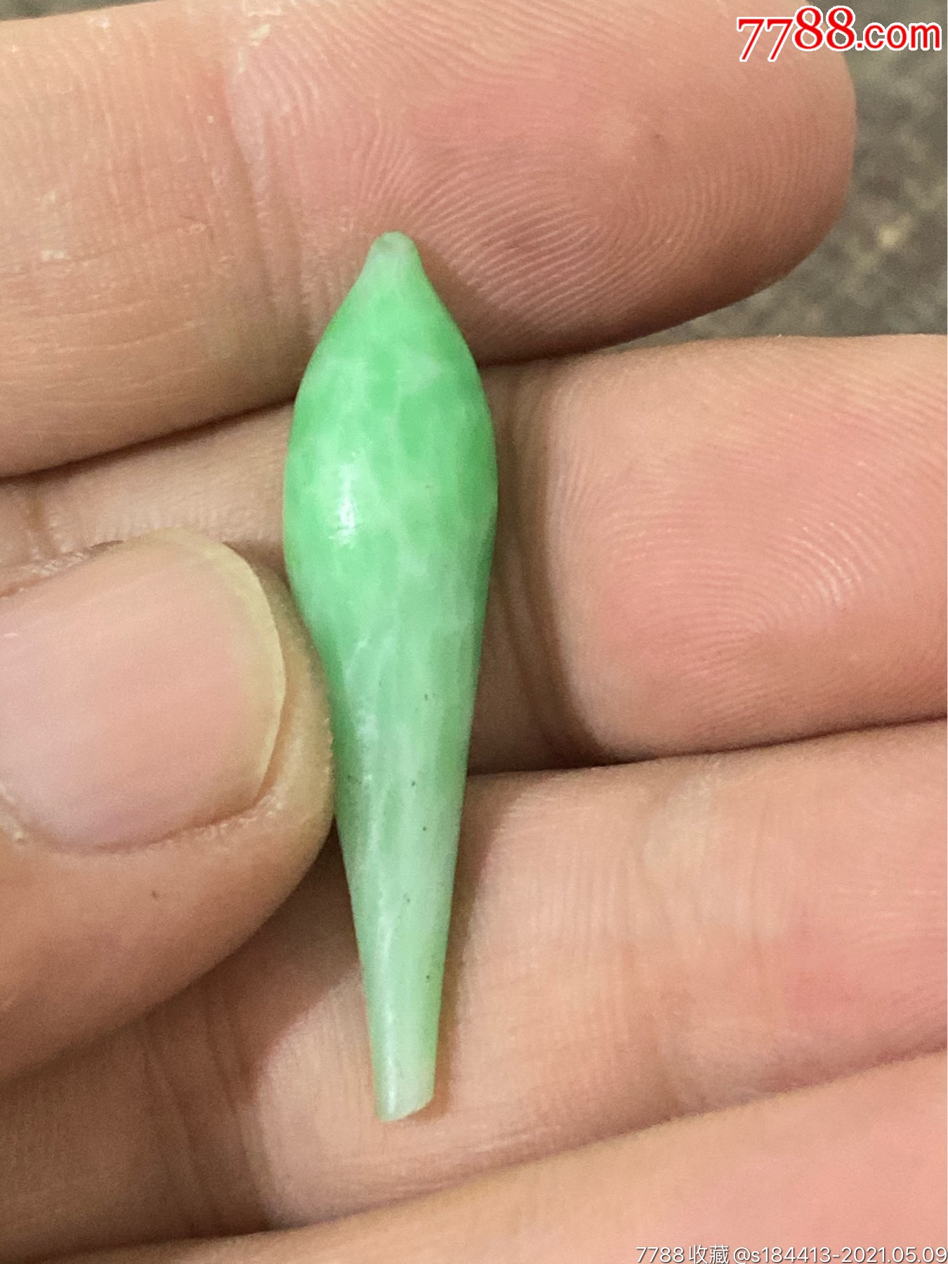 清代琉璃仿翡翠簪头