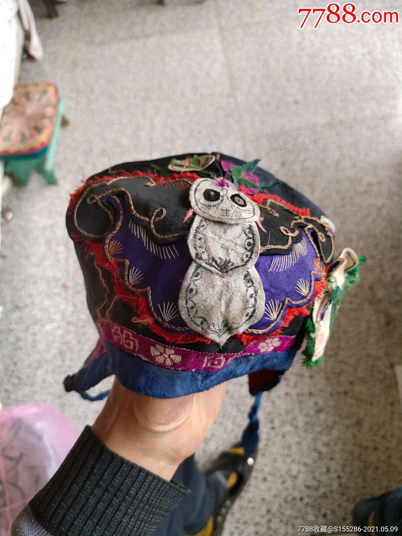 清代绣花帽子品相不错包老包真