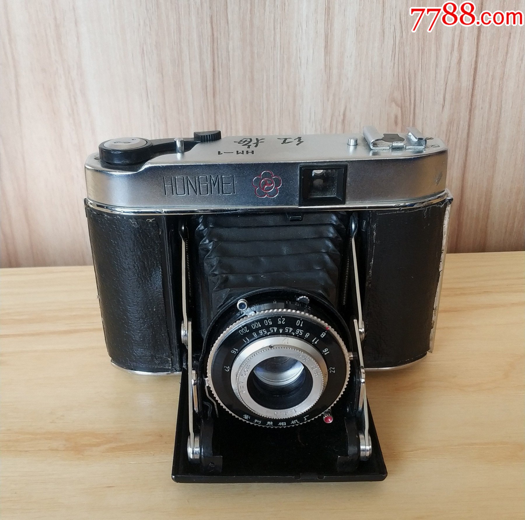 老照相机完美的红梅照相机折叠风琴相机