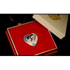 上海造幣廠新品520百年好合心形30克彩銀章(se80099082)_7788收藏__收藏热线