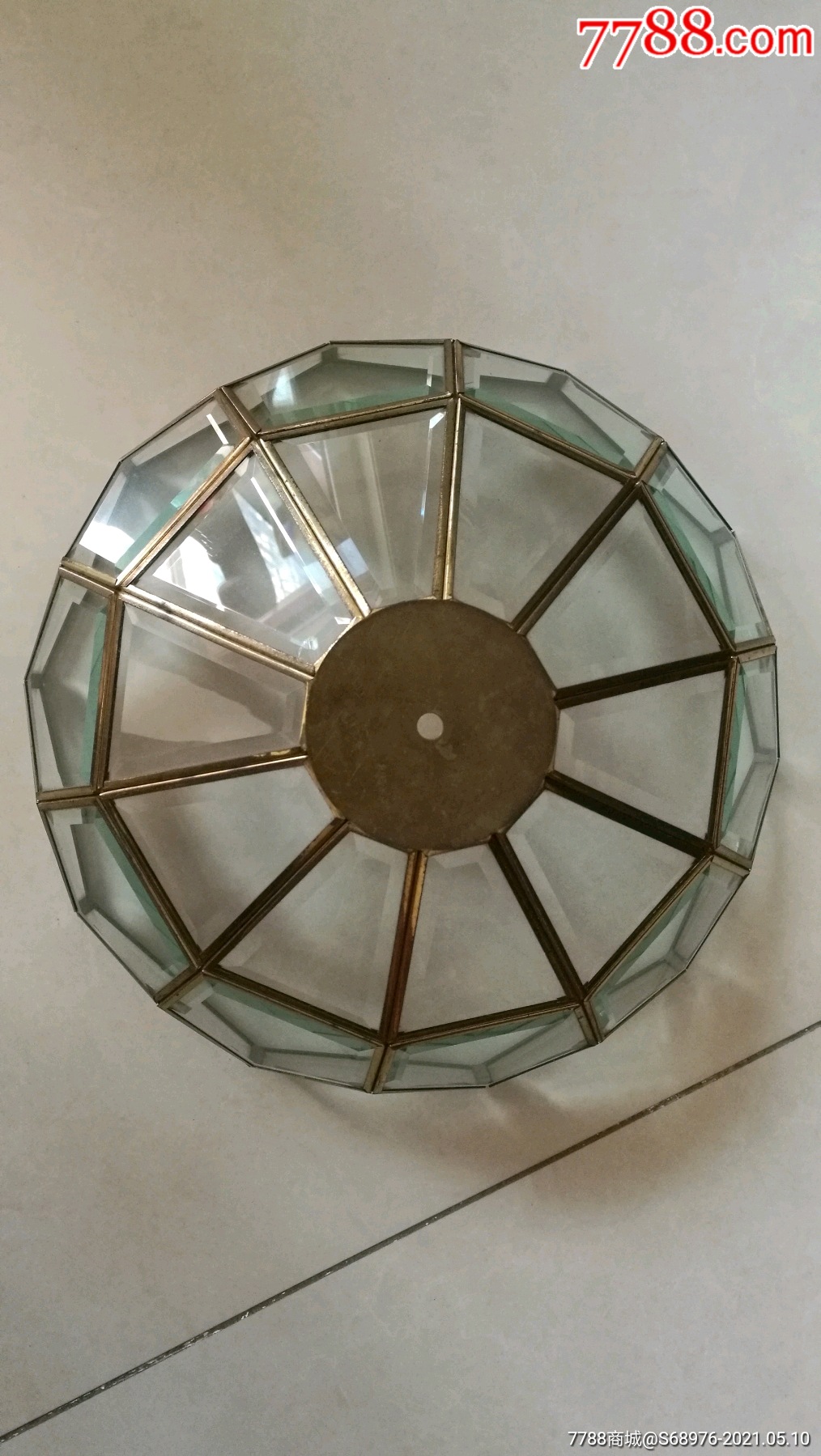 老灯罩7080年代磨料玻璃大灯罩直径37cm有一处瑕疵见图非常漂亮可用可