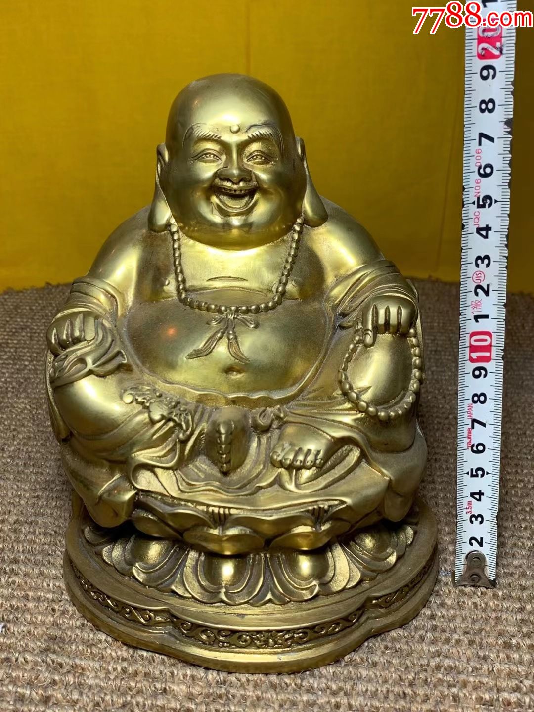 黄铜鎏金笑口佛大肚开心弥勒佛_铜像/铜佛像_第1张_7788钟表收藏