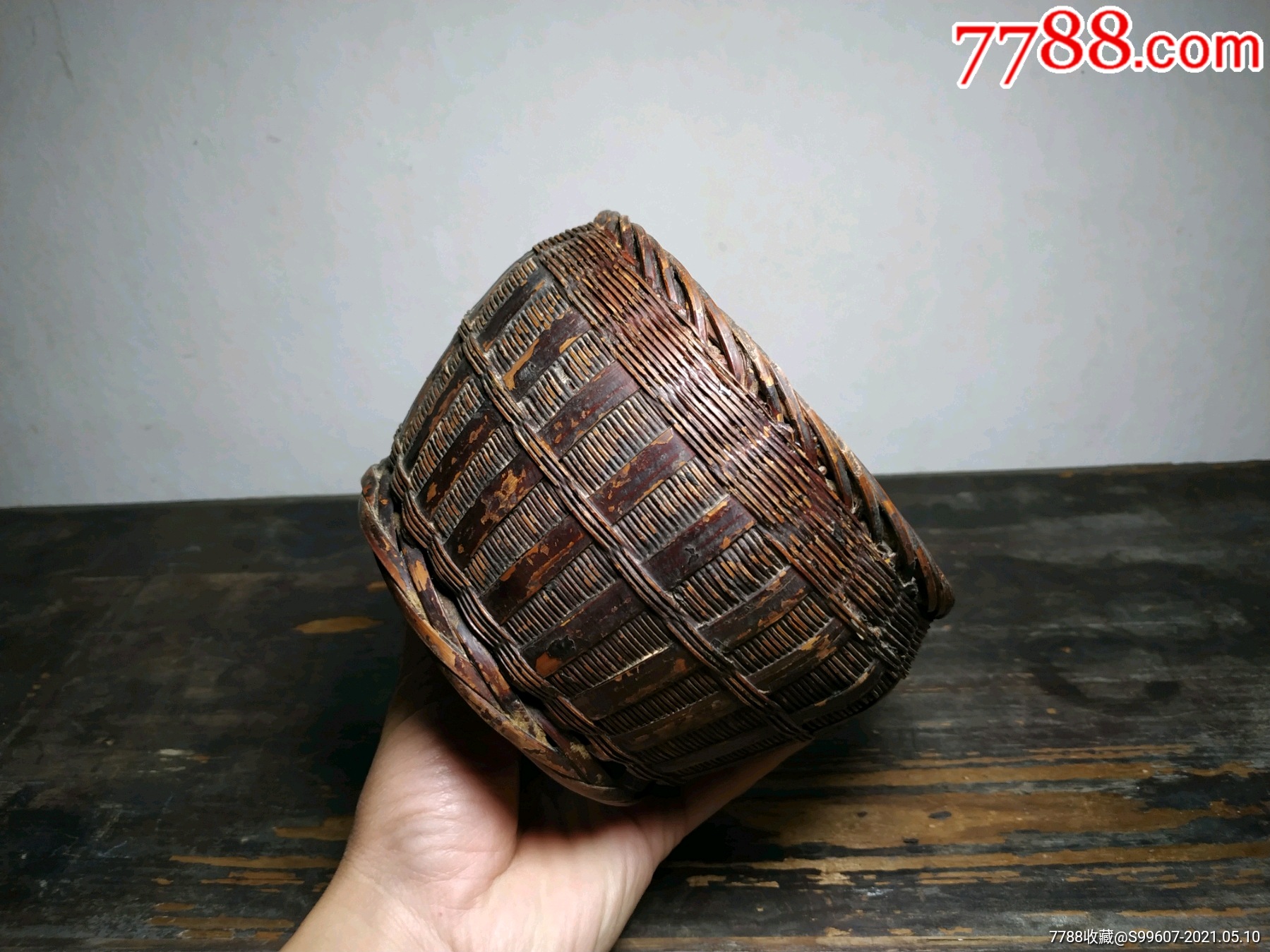 这个竹篓真心不错清代老竹编竹筐竹篓竹篮子