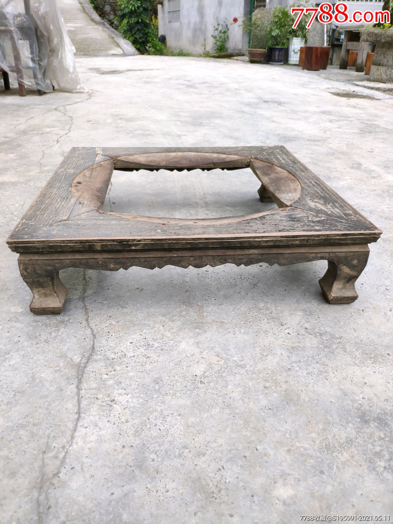 民国木制火盆架盆景奇石底座