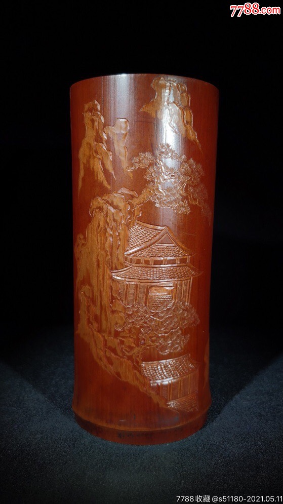 旧藏老梅竹手工精雕细琢