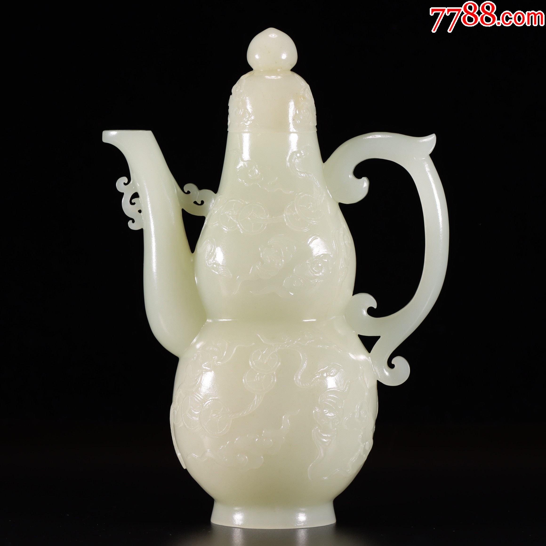 和田玉福寿双全酒壶