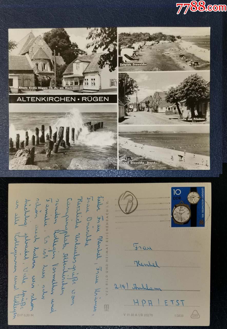 德国实寄老照片明信片