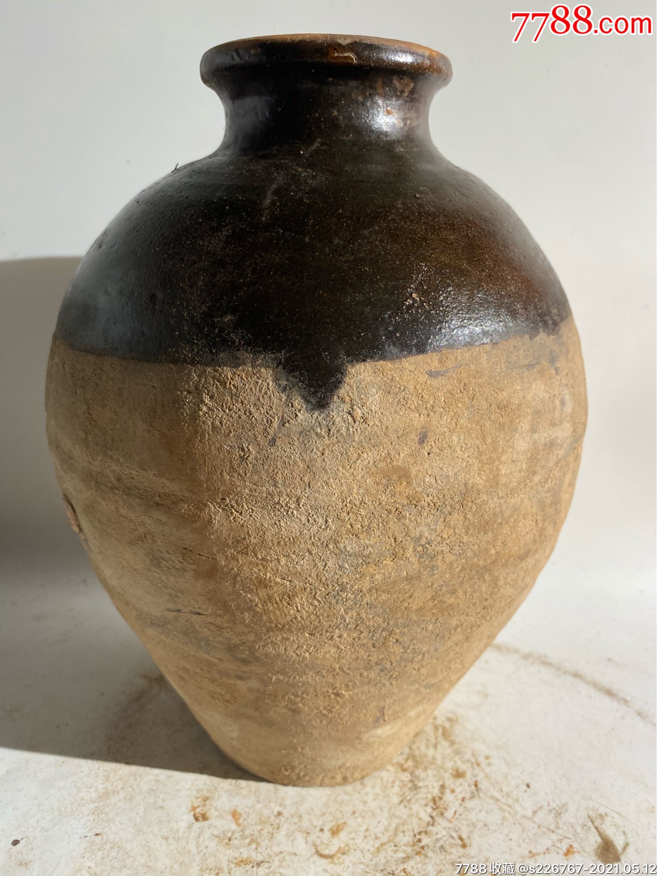 高古陶瓷唐代酱釉陶罐