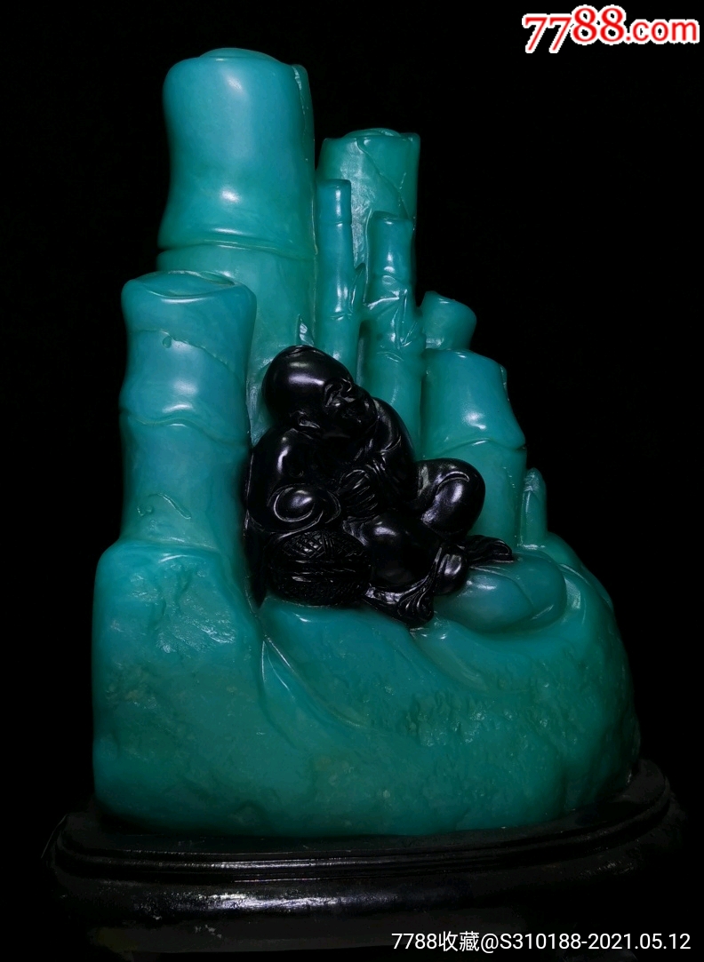 绿田黄小山子,重量4.44公斤