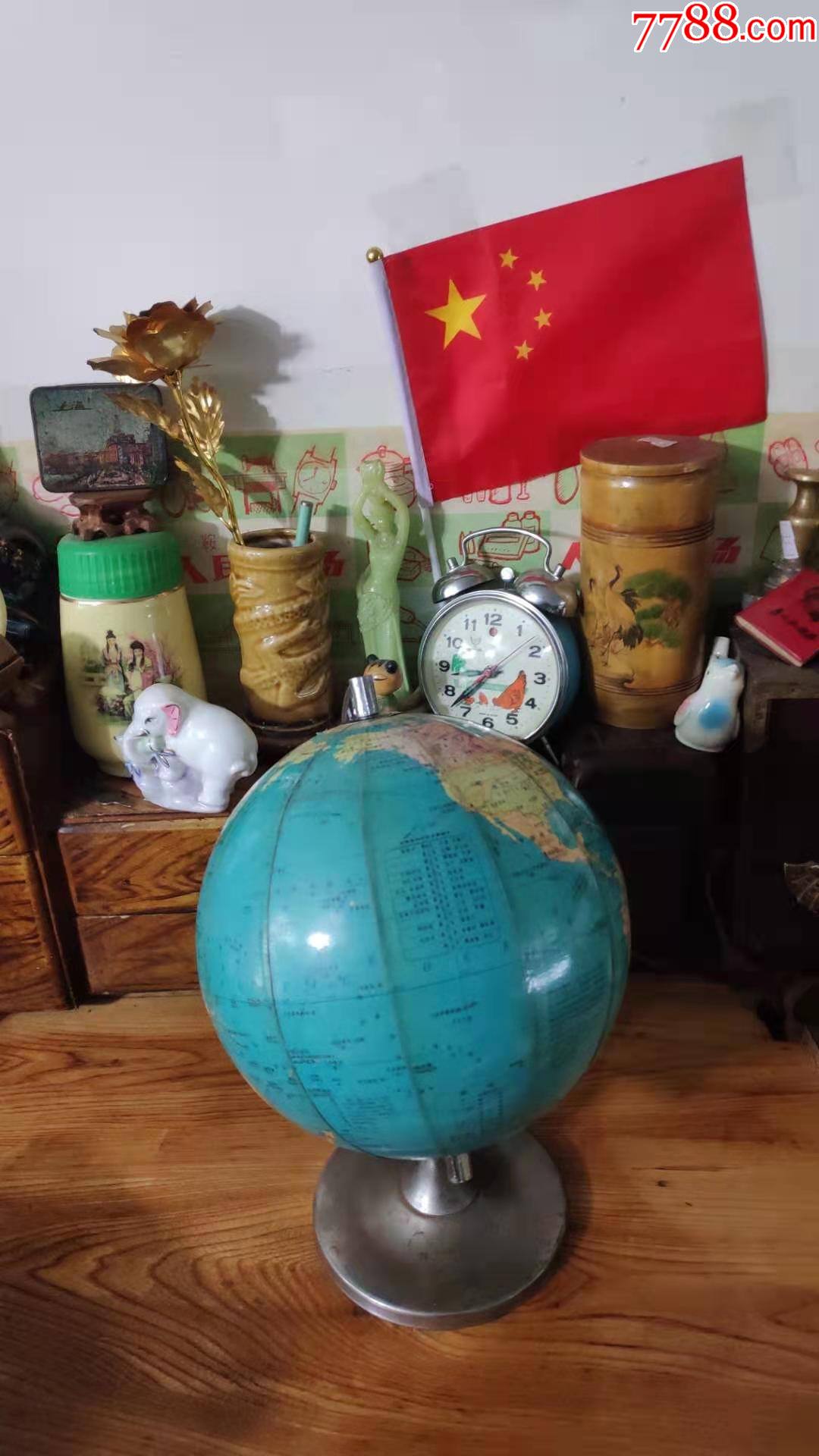 上世纪80年代测绘出版社83年地球仪民俗摆件