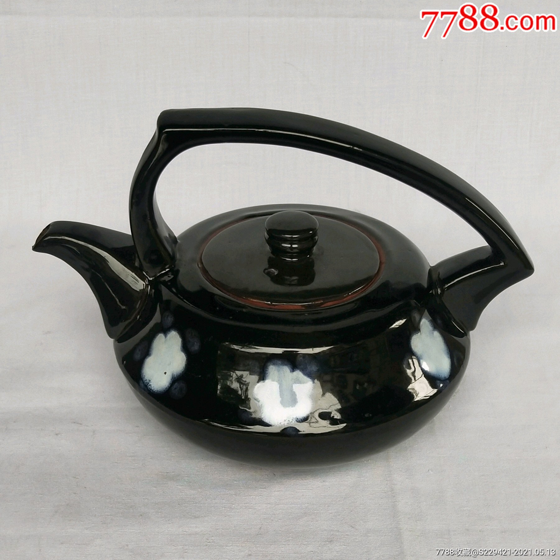 真品老货宜昌彩陶茶壶黑釉紫砂壶-价格:120元-se80148401-彩陶-零售