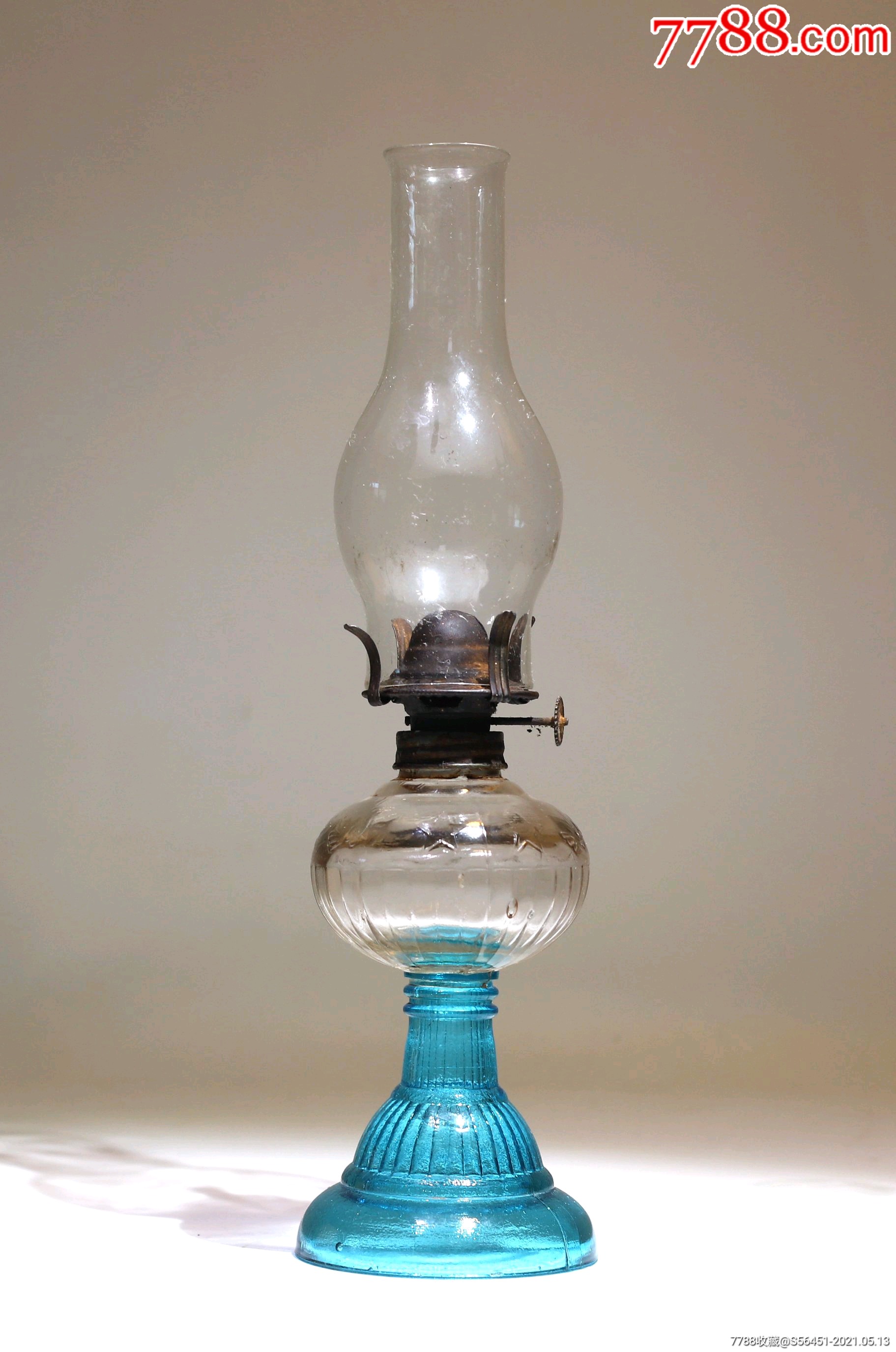 老高足套色玻璃罩灯