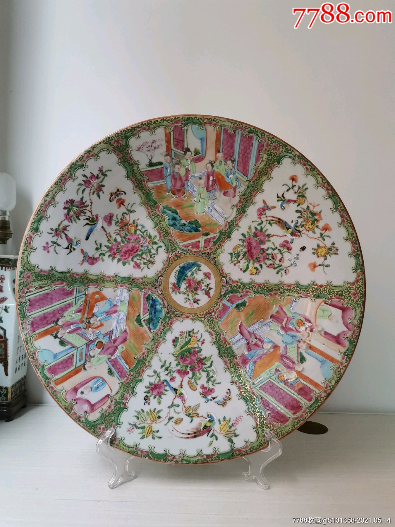 清道光广彩人物大盘-彩绘瓷/彩瓷-7788陶瓷