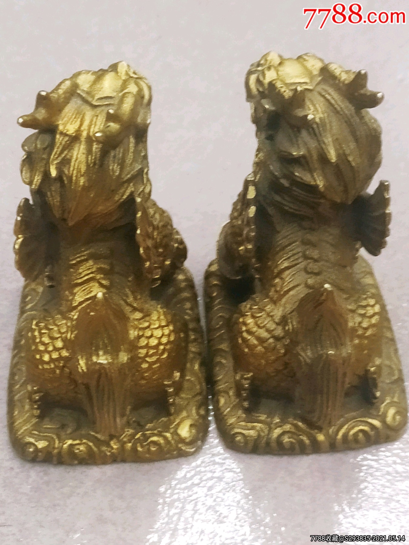 一对纯铜麒麟摆件_价格165元_第1张_7788收藏__收藏热线