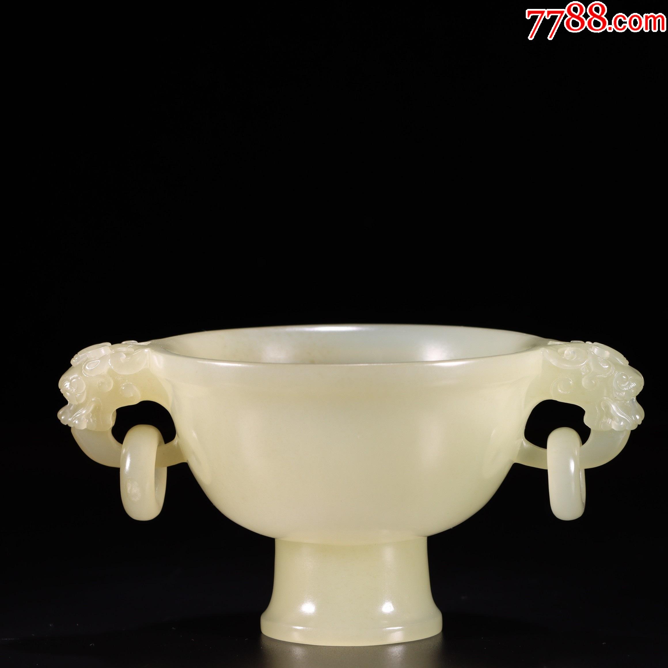 和田玉和田玉龙耳杯