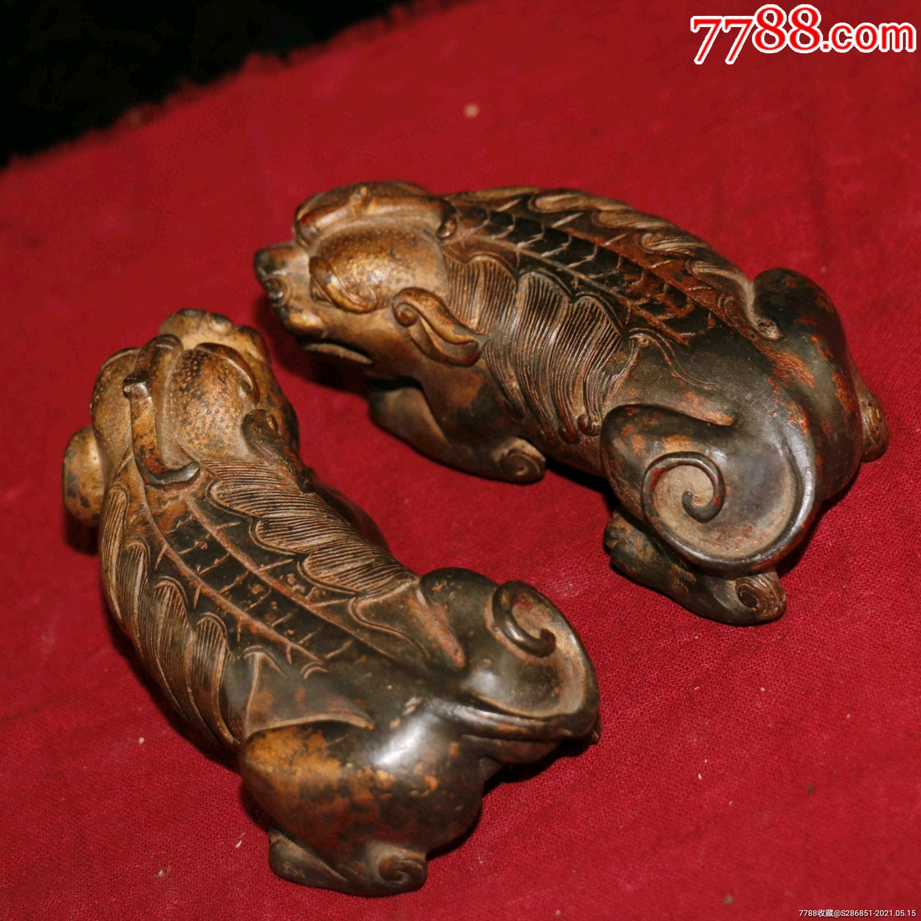 铜招财貔貅镇宅辟邪摆件一对不议价